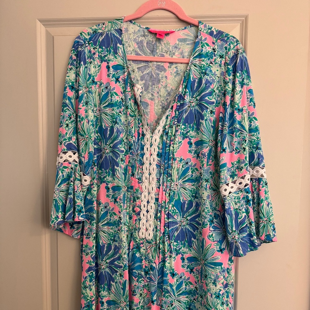 Lilly Pulitzer Floral Dress in Pink and Green